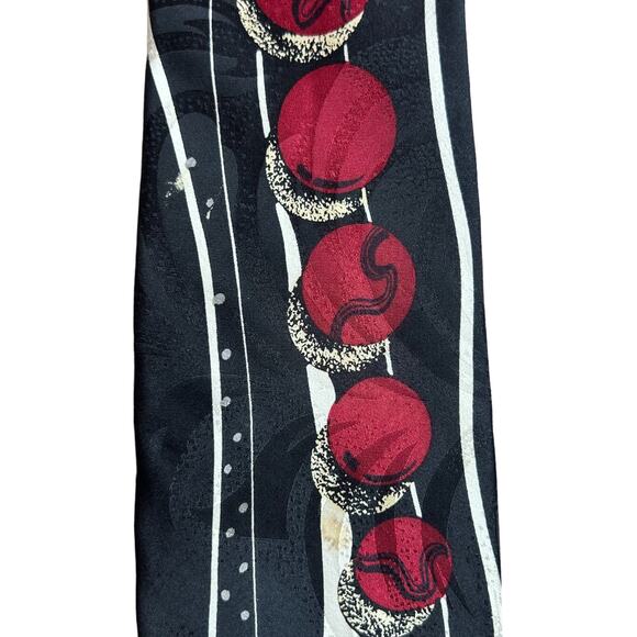 Black and White with Red Dots Tie - Picture 6 of 8